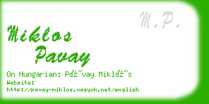 miklos pavay business card